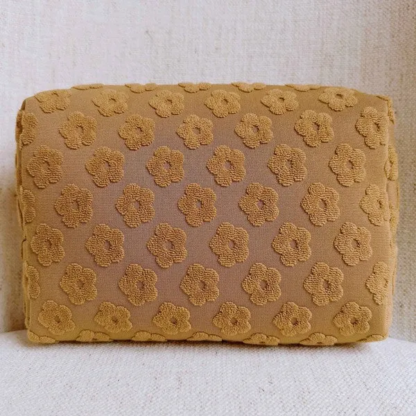 Embossed Daisy Blossom Cosmetic Case