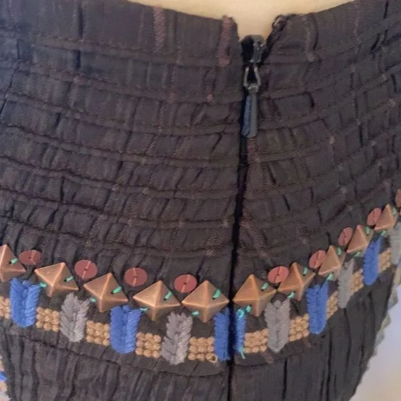 [ETCETERA] Black Studded/Sequin Embellished Skirt - Size 4