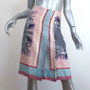 Etro Scarf Print Silk Skirt Cream/Multi Size 38