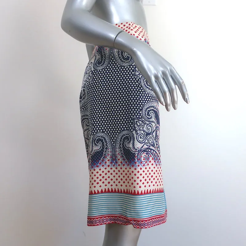 Etro Scarf Print Silk Skirt Cream/Multi Size 38