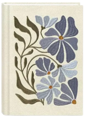 Fabric Embroidered Journal: Aster Flower