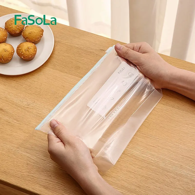 FaSoLa Multi-Purpose Slide-Lock Bags - Large, White, 26.5*32cm, 10 Pieces