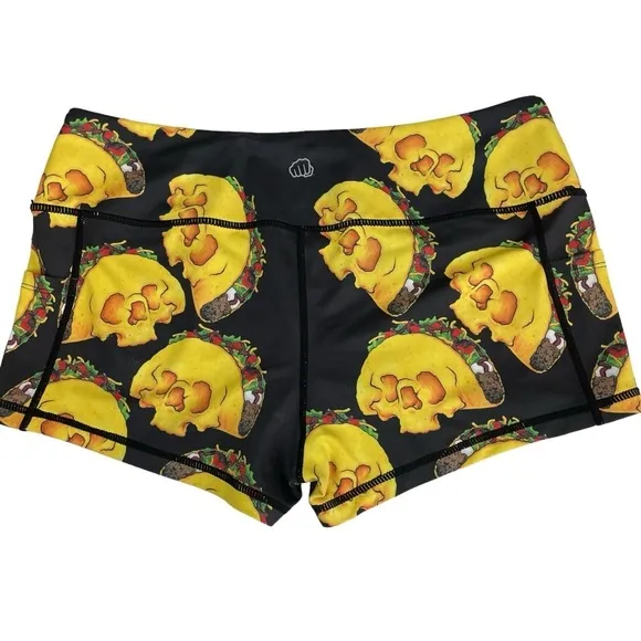 Feed Me Fight Me FMFM Skull Taco Print Active Short Large