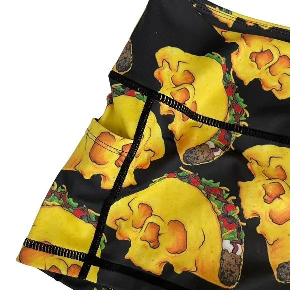 Feed Me Fight Me FMFM Skull Taco Print Active Short Large