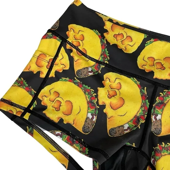 Feed Me Fight Me FMFM Skull Taco Print Active Short Large