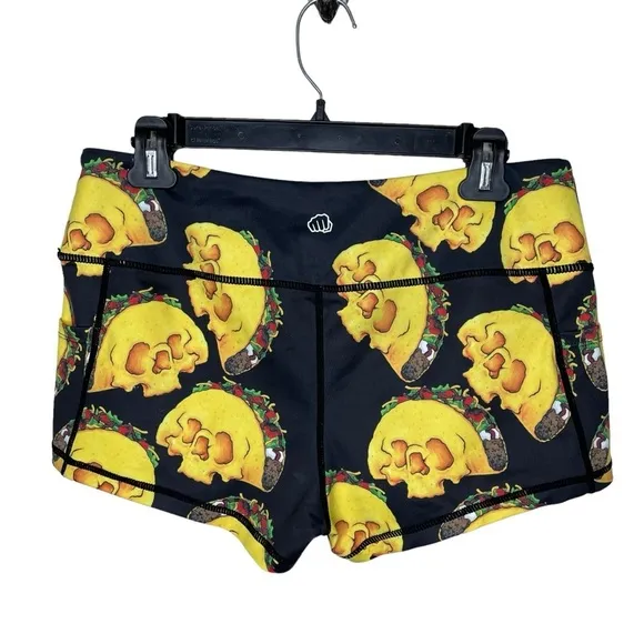 Feed Me Fight Me FMFM Skull Taco Print Active Short Large