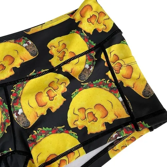 Feed Me Fight Me FMFM Skull Taco Print Active Short Large