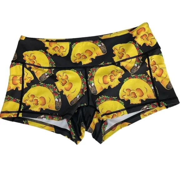 Feed Me Fight Me FMFM Skull Taco Print Active Short Large