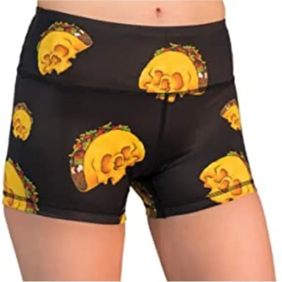 Feed Me Fight Me FMFM Skull Taco Print Active Short Large
