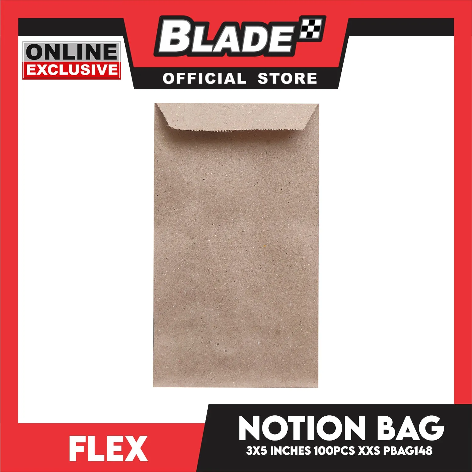Flex Notion Bag Flat Bottom 100pcs XXS 3x5 inches PBAG148 Kraft Paper Bag