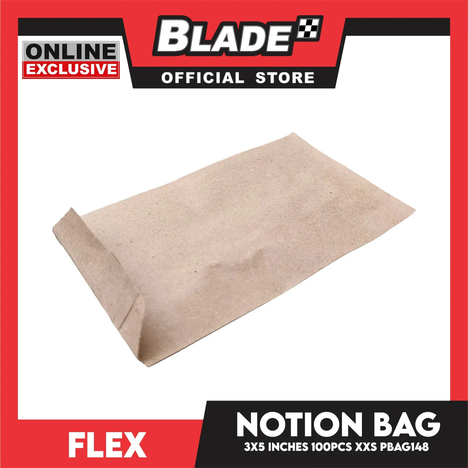 Flex Notion Bag Flat Bottom 100pcs XXS 3x5 inches PBAG148 Kraft Paper Bag