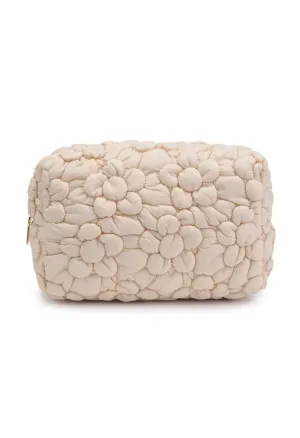 Flora Pop Nylon Cosmetic Pouch-Cream