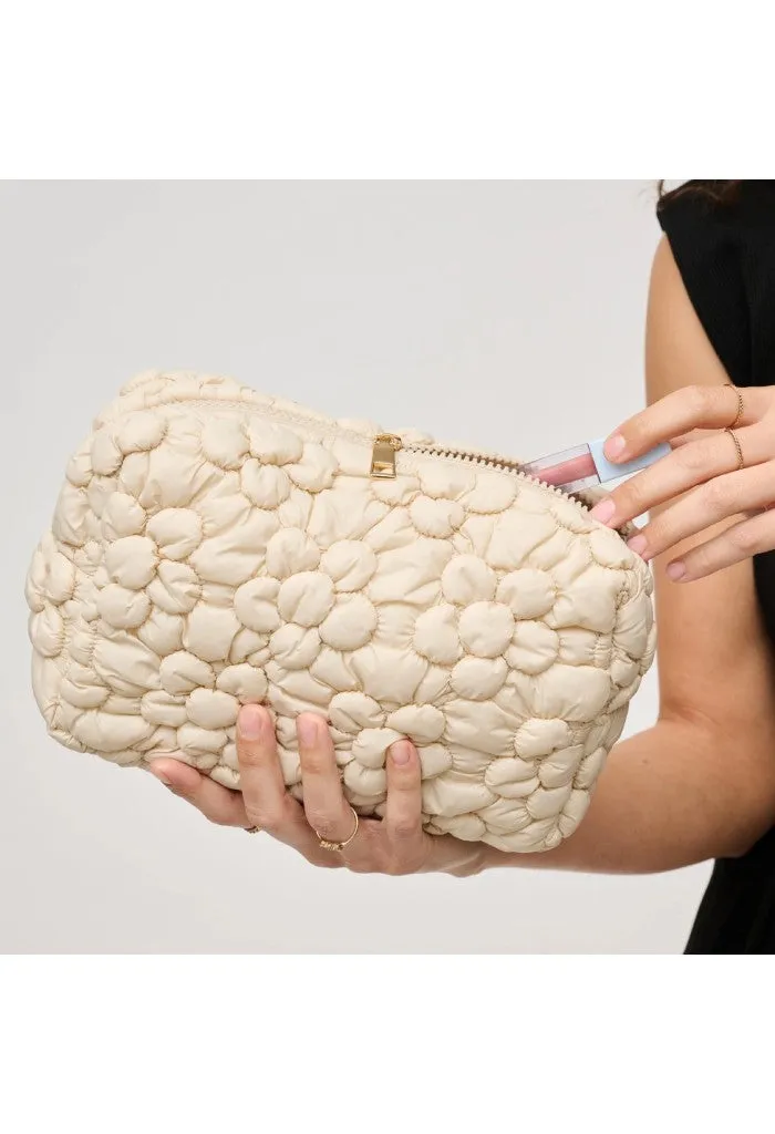 Flora Pop Nylon Cosmetic Pouch-Cream
