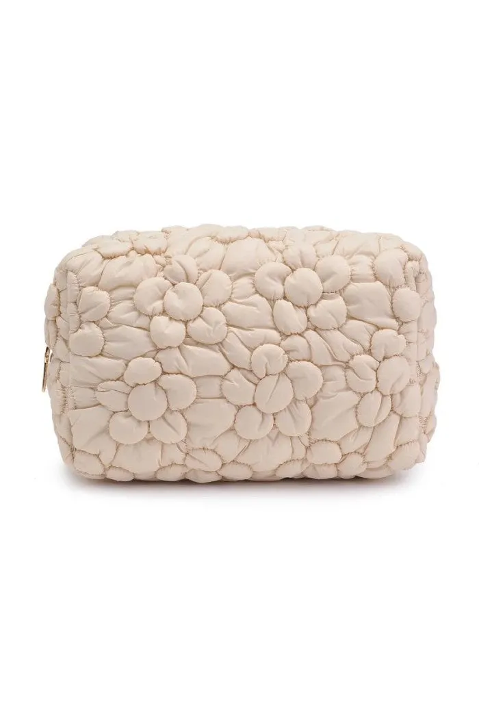 Flora Pop Nylon Cosmetic Pouch-Cream