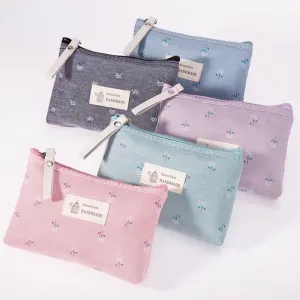 Floral Canvas Cosmetic Bag