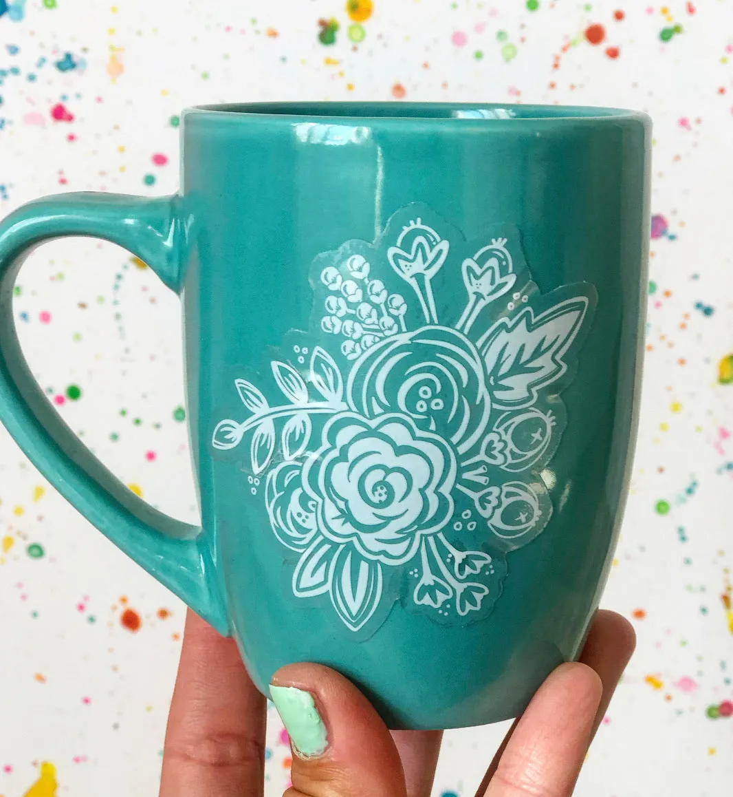 Floral clear Sticker