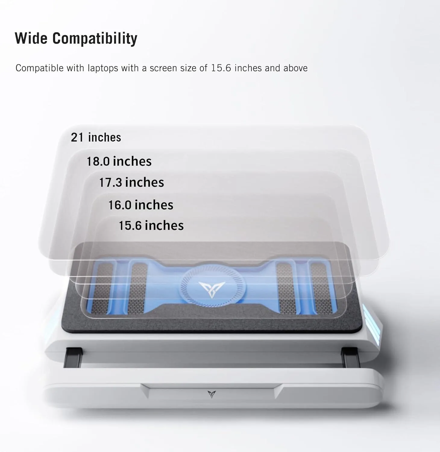 Flydigi BS1 Laptop Cooling Pad Wind-Pressure Closed-Loop Turbo-Fan (MAX 3000RPM) Dual Noise Reduction Intelligent Temperature Control 3-Angle Adjustable RGB Laptop Cooling Stand Wide Compatibility