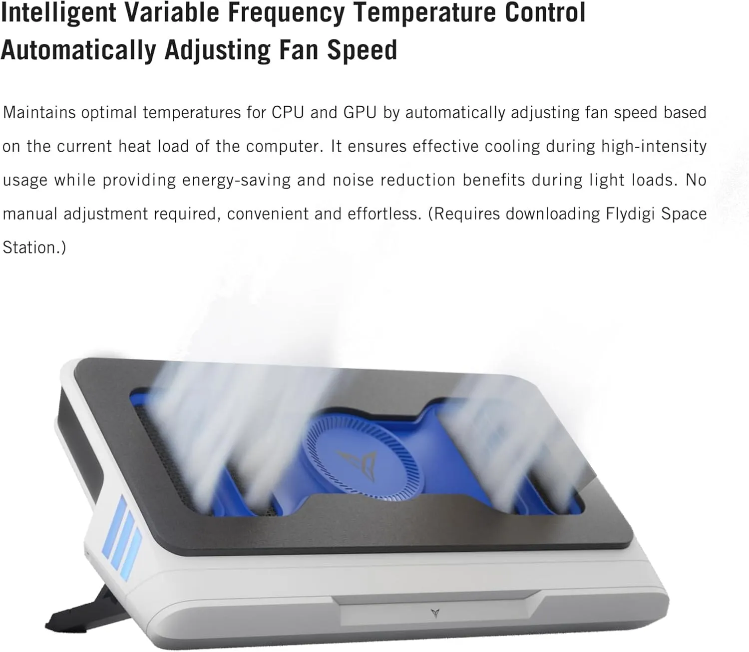 Flydigi BS1 Laptop Cooling Pad Wind-Pressure Closed-Loop Turbo-Fan (MAX 3000RPM) Dual Noise Reduction Intelligent Temperature Control 3-Angle Adjustable RGB Laptop Cooling Stand Wide Compatibility