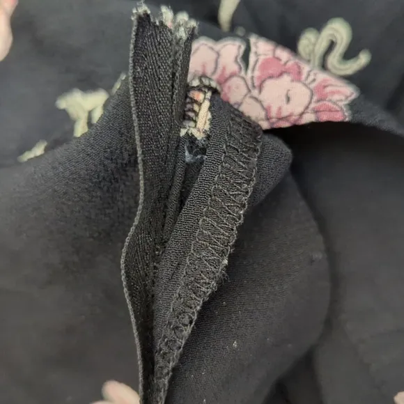 Flynn Skye Black Floral Print Wrap it Up Maxi Skirt Size Small