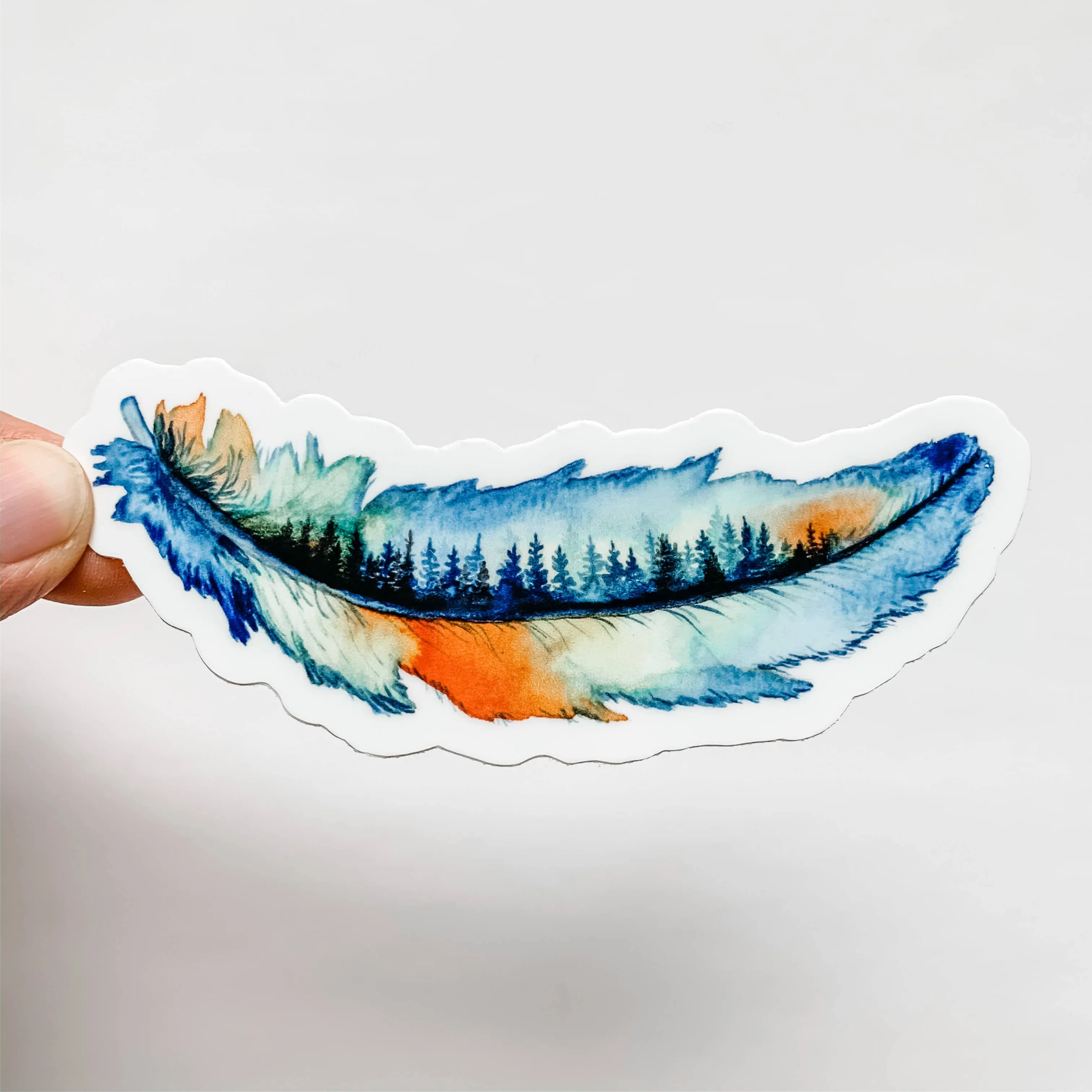 Forest Feather Sticker Decal 4"