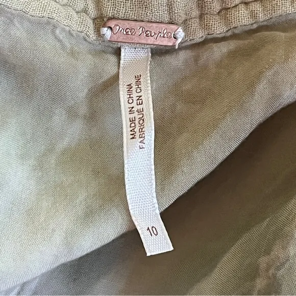 Free People Tide Turns Mini Skirt in Sand Combo - Size 10