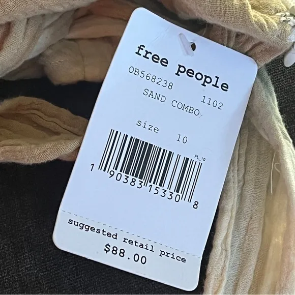 Free People Tide Turns Mini Skirt in Sand Combo - Size 10