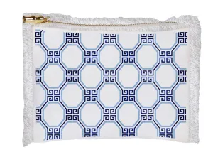 Fringe Small Flat Zip - Blue Key Cane