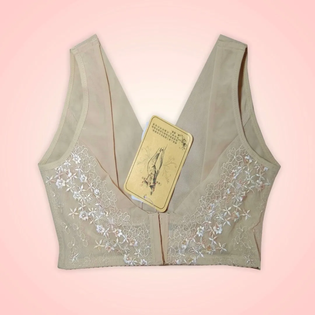 Front Open Pushup Figured Skin T966H1 Embroidered For Women