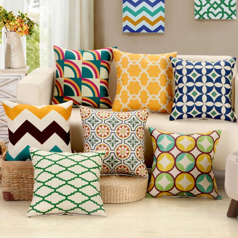 Geometric Square Pillow Cushion Cover
