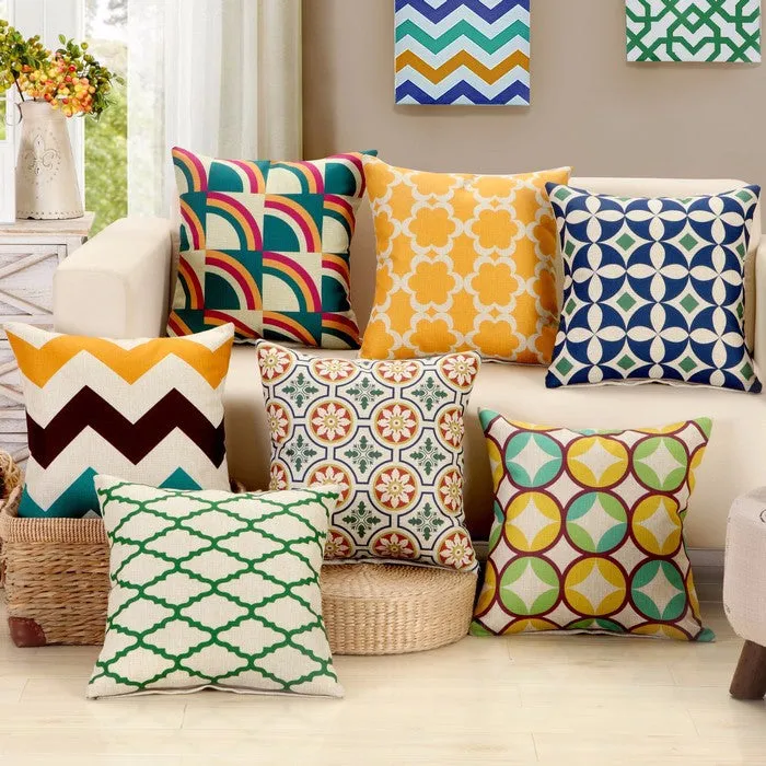 Geometric Square Pillow Cushion Cover