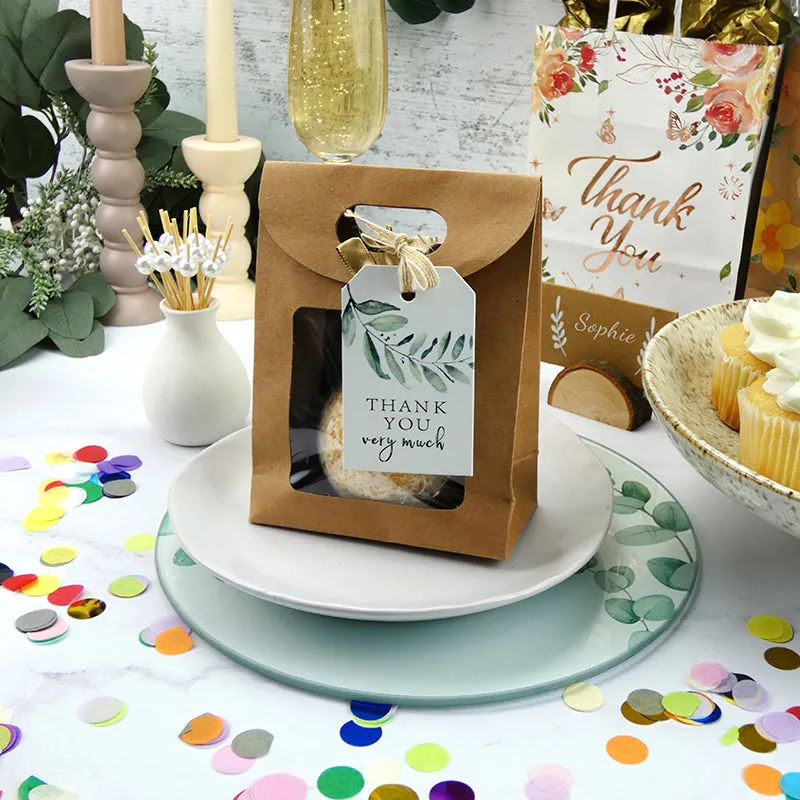 GIFT BAGS W WINDOW 16X12CM NATURAL 2PC