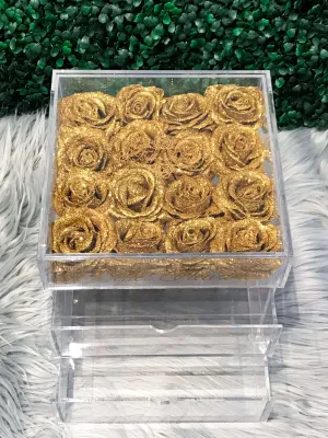 Glitter Cosmetic Box - Gold