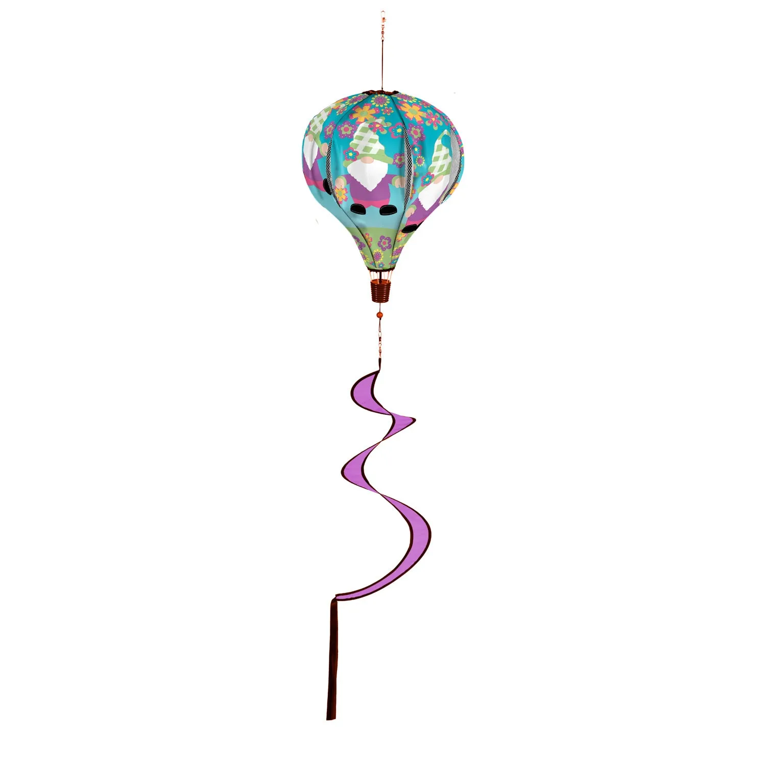 Gnome Dancing Animated Burlap Balloon Spinner,45b389