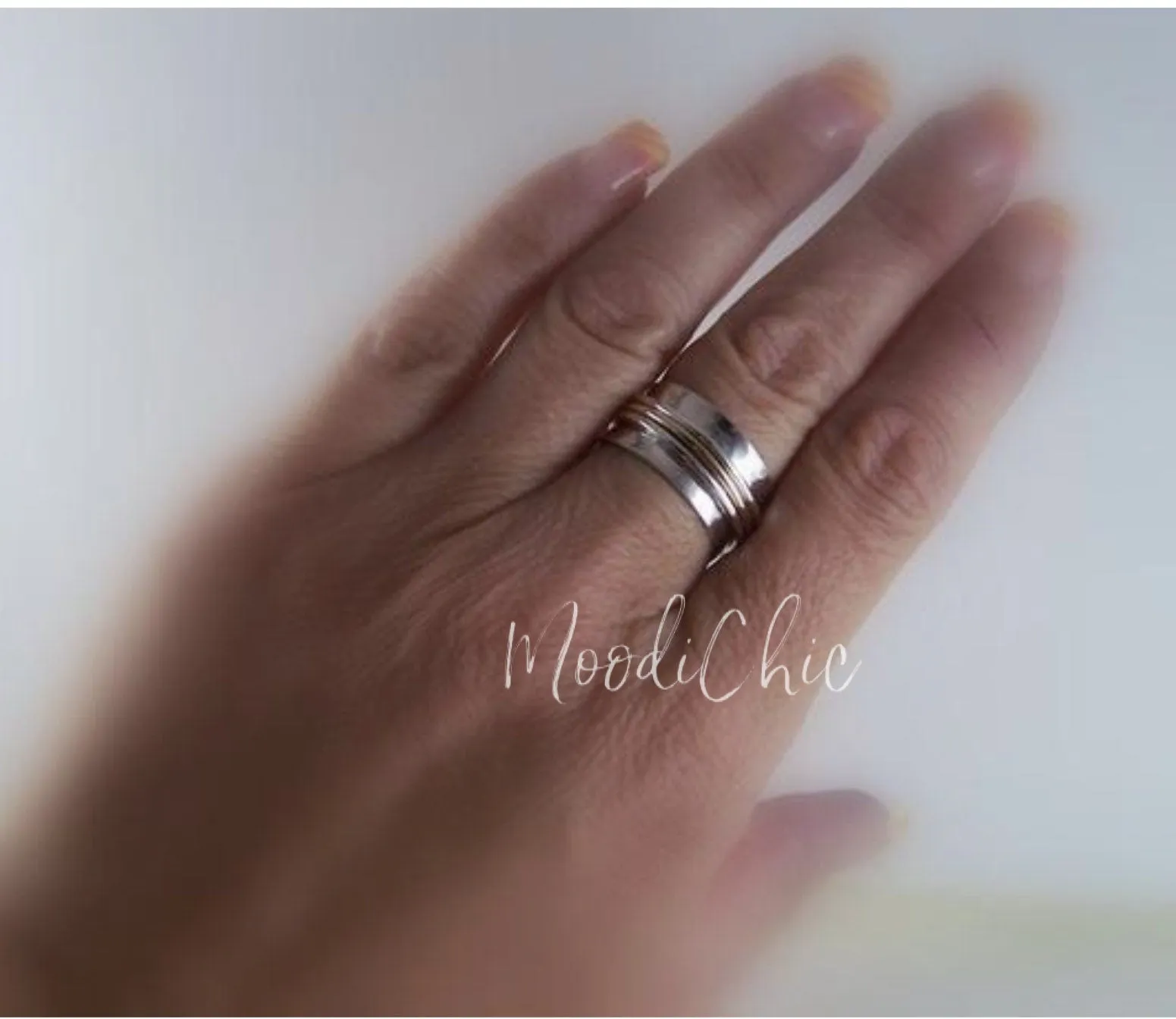 Gold Sterling Silver spinner ring
