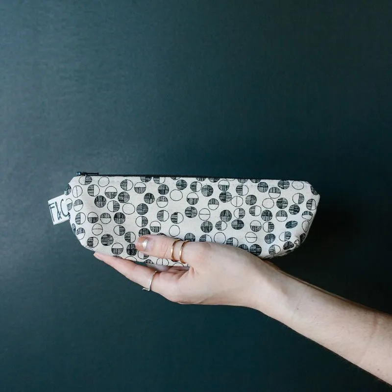 Grant Pencil Case in Black Circles