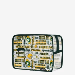 Green Bay Packers Repeat Retro Print Clear Cosmetic Bag