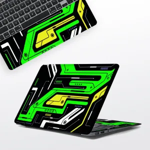 Green Techy Laptop Skin