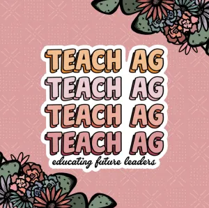 Groovy Teach Ag Education Future Leaders Sticker