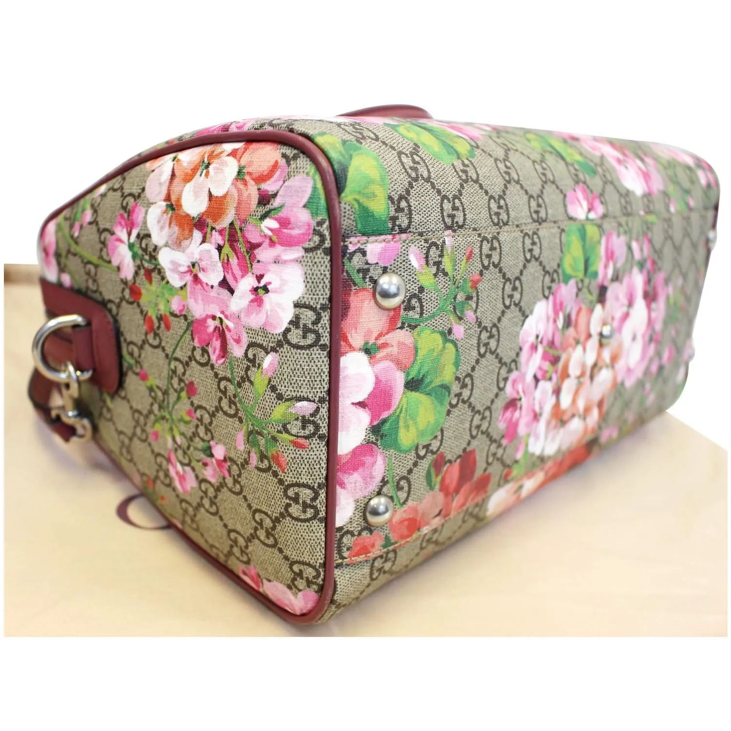 GUCCI Blooms Top Handle GG Canvas Medium Boston Bag