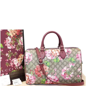 GUCCI Blooms Top Handle GG Canvas Medium Boston Bag