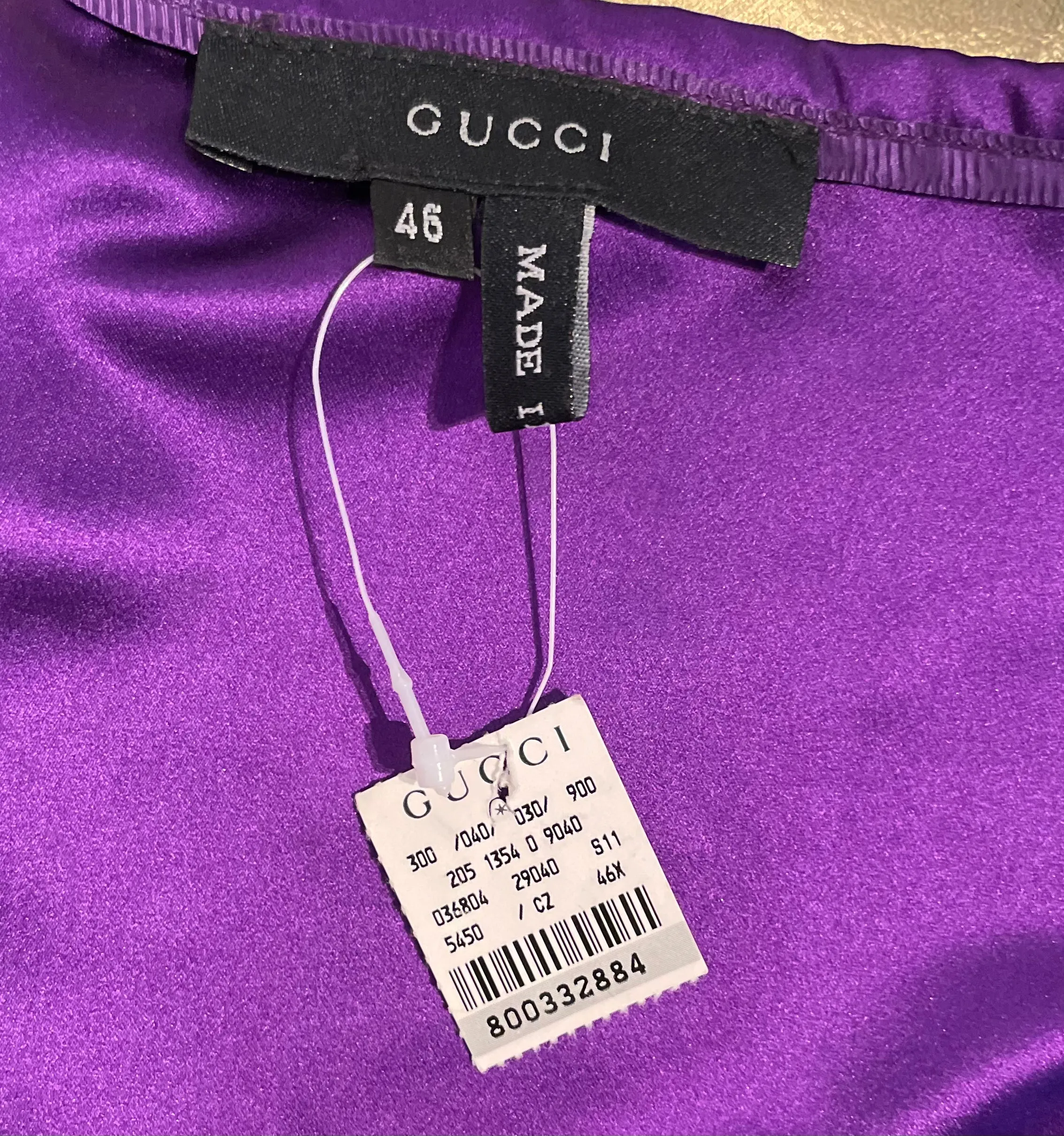 Gucci by Tom Ford S/S 2001 Runway Purple Satin Cargo Pocket Skirt, NWT