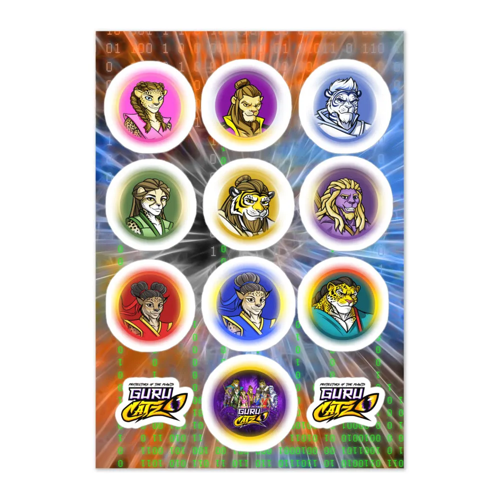 Guru Catz Coin Stickers