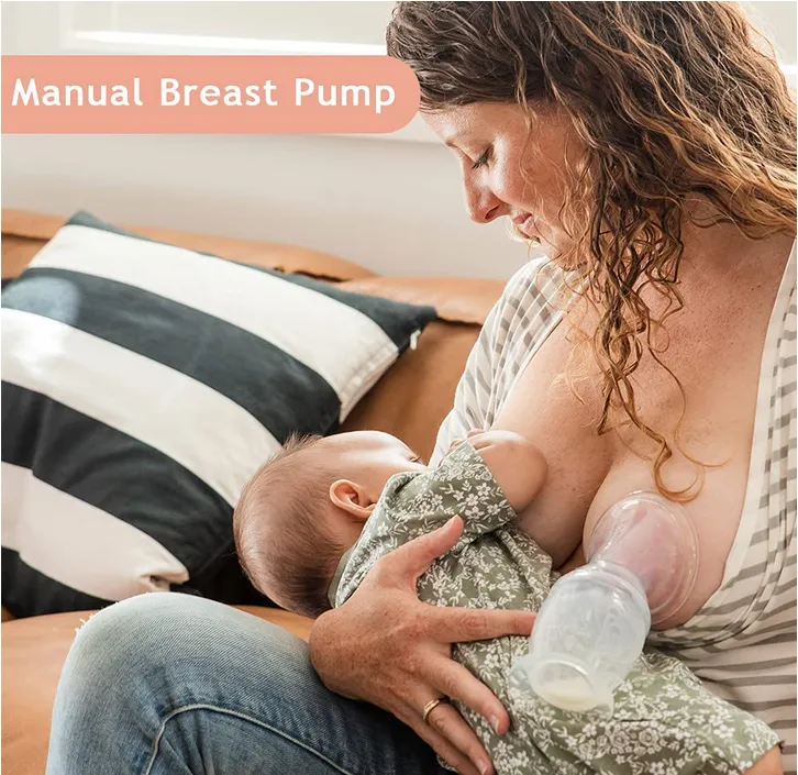 haakaa manual breast pump 150ml & reusable breast milk storage bag 5 pcs