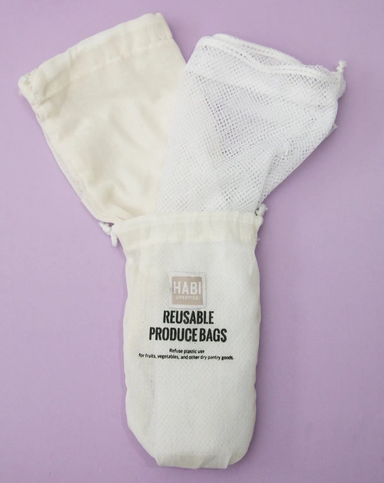HABI Footwear and Lifestyle Reusable Produce Bags Set