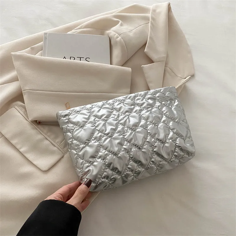 Heart-shaped Cosmetic Bag / Love-shaped Cosmetic Bag / Lipstick Clutch / Cute Toiletry and Storage Pouch C-241202-1