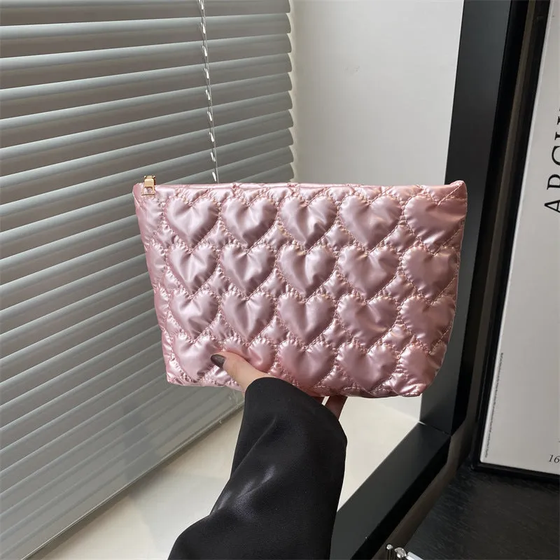Heart-shaped Cosmetic Bag / Love-shaped Cosmetic Bag / Lipstick Clutch / Cute Toiletry and Storage Pouch C-241202-1
