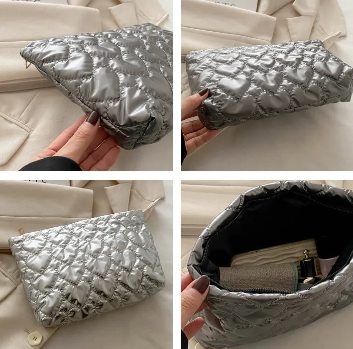 Heart-shaped Cosmetic Bag / Love-shaped Cosmetic Bag / Lipstick Clutch / Cute Toiletry and Storage Pouch C-241202-1