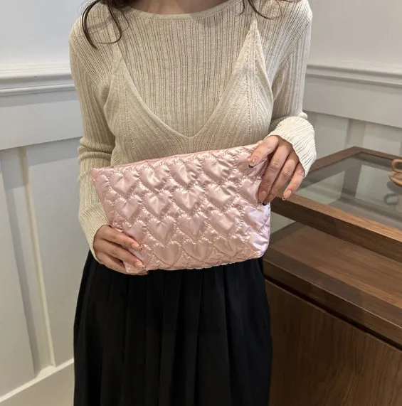 Heart-shaped Cosmetic Bag / Love-shaped Cosmetic Bag / Lipstick Clutch / Cute Toiletry and Storage Pouch C-241202-1