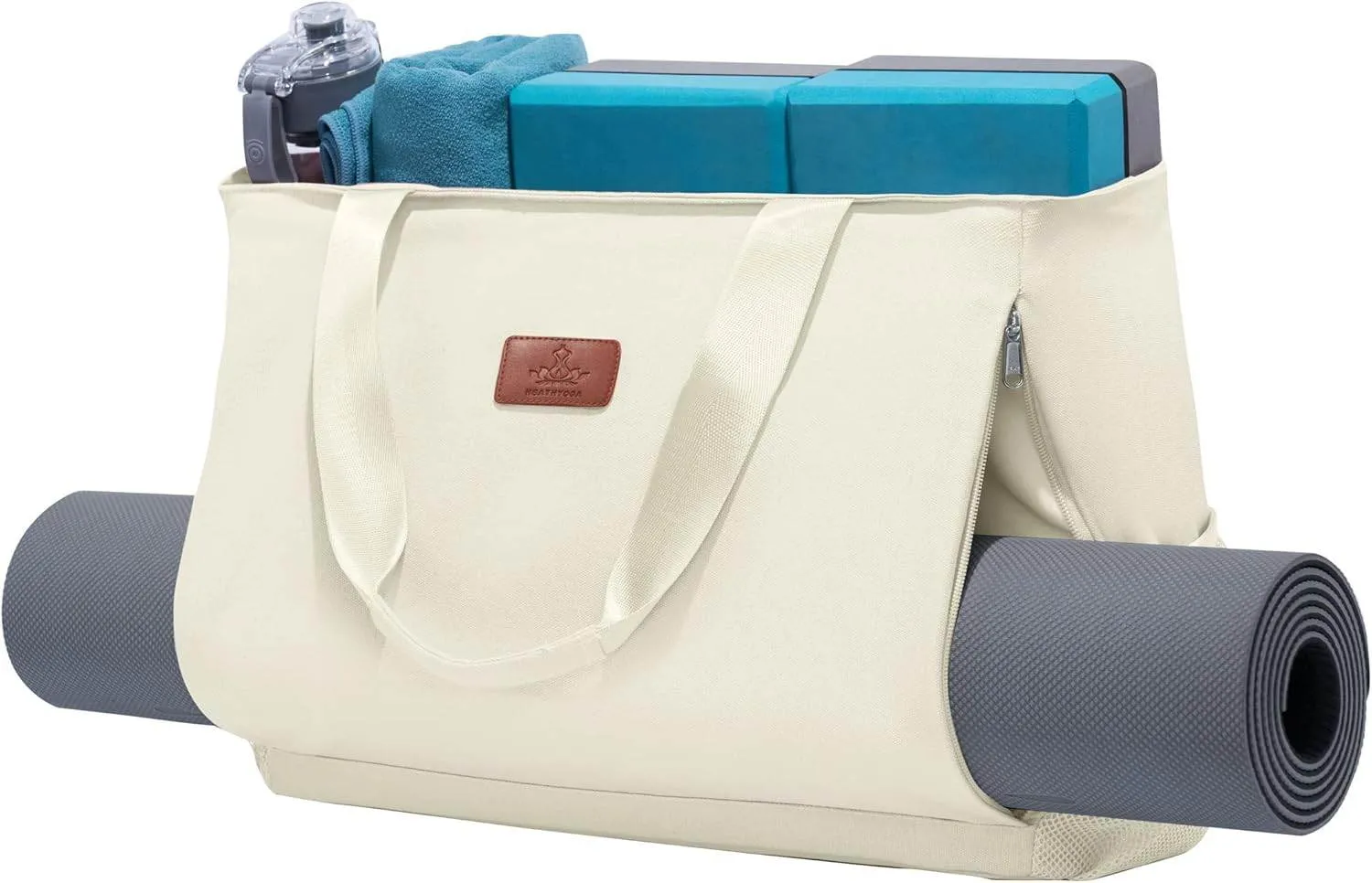 Heathyoga Multi-Functional Yoga Mat Carrier Gym Tote Bag - Large Mat Pocket, Women's Workout Bag