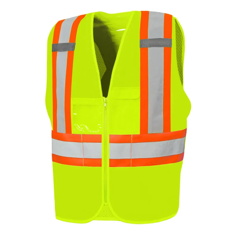 Hi-Vis Traffic Vest with Zipper by Ground Force - Style TV10